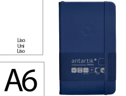 Carnet fermeture elastique antartik notes couverture rigide a6 papier uni ivoire 100 feuilles 80gr fsc bleu marine