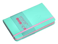 Carnet fermeture elastique rose antartik notes couverture rigide a6 papier uni ivoire 100 feuilles 80gr fsc turquoise