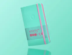 Carnet fermeture elastique rose antartik notes couverture rigide a6 papier uni ivoire 100 feuilles 80gr fsc turquoise