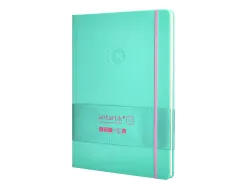 Carnet fermeture elastique rose antartik notes couverturerigide a4 ligne 100 feuilles 80gr fsc coloris turquoise