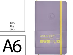 Carnet fermeture elastique jaune antartik notes couverture souple a6 papier uni ivoire 100 feuilles 80gr fsc lilas
