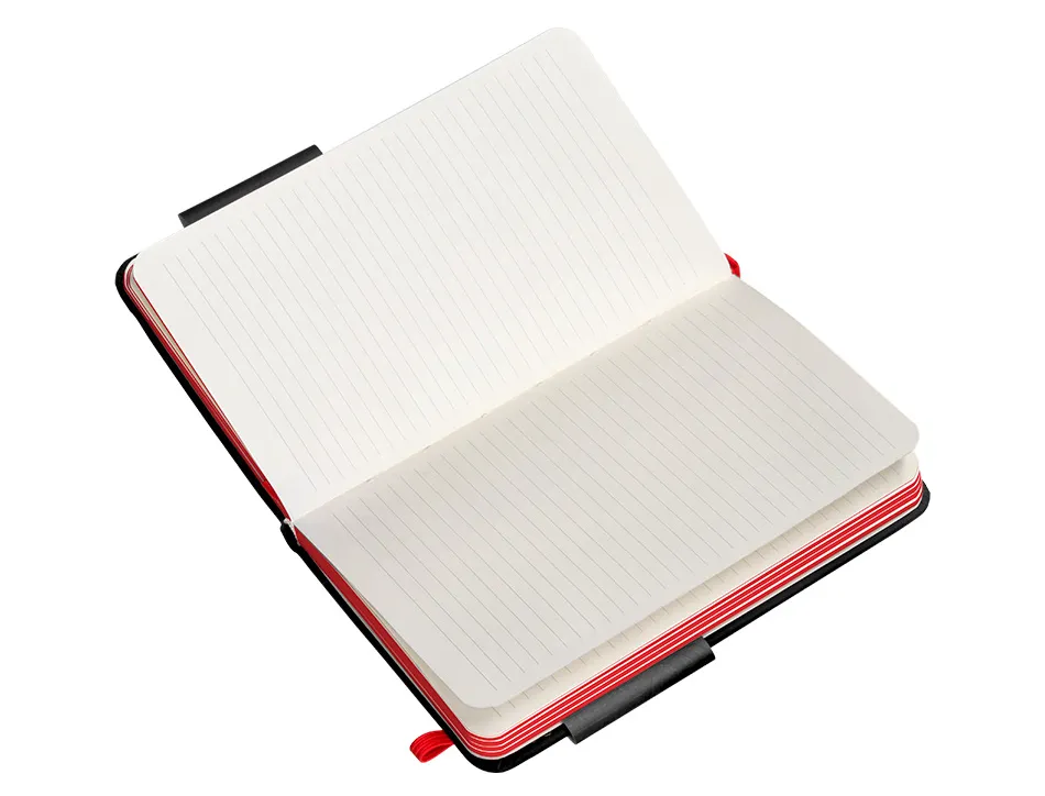 Carnet fermeture elastique rouge antartik notes couverture rigide a6 ligne 100feuilles 80gr fsc coloris noir