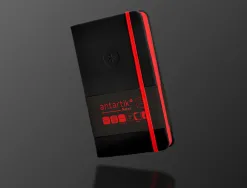 Carnet fermeture elastique rouge antartik notes couverture rigide a6 ligne 100feuilles 80gr fsc coloris noir