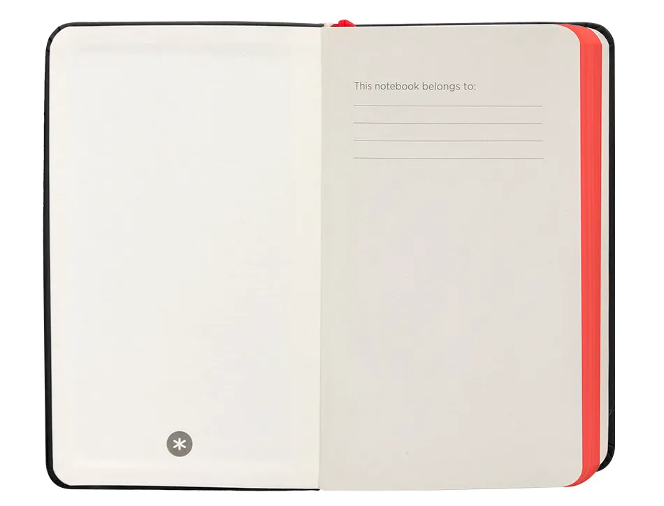 Carnet fermeture elastique rouge antartik notes couverture rigide a6 ligne 100feuilles 80gr fsc coloris noir