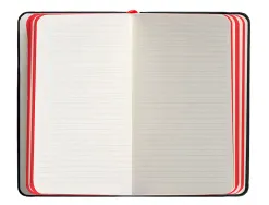 Carnet fermeture elastique rouge antartik notes couverture rigide a6 ligne 100feuilles 80gr fsc coloris noir
