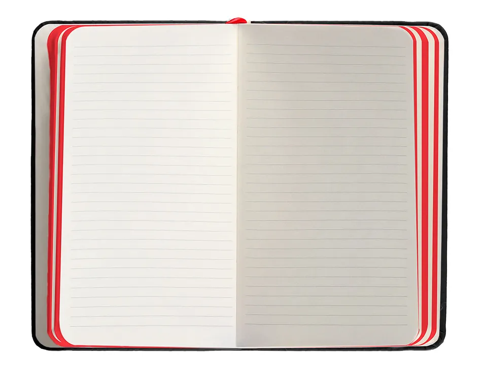 Carnet fermeture elastique rouge antartik notes couverture rigide a6 ligne 100feuilles 80gr fsc coloris noir