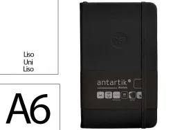 Carnet fermeture elastique antartik notes couverture rigide a6 papier uni ivoire 100 feuilles 80gr fsc coloris noir