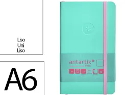 Carnet fermeture elastique rose antartik notes couverture souple a6 papier uni ivoire 100 feuilles 80gr fsc turquoise