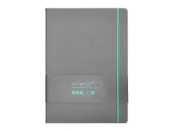 Carnet fermeture elastique turquoise antartik notes couverture rigide a4 papier uni ivoire 100 feuilles 80gr fsc gris