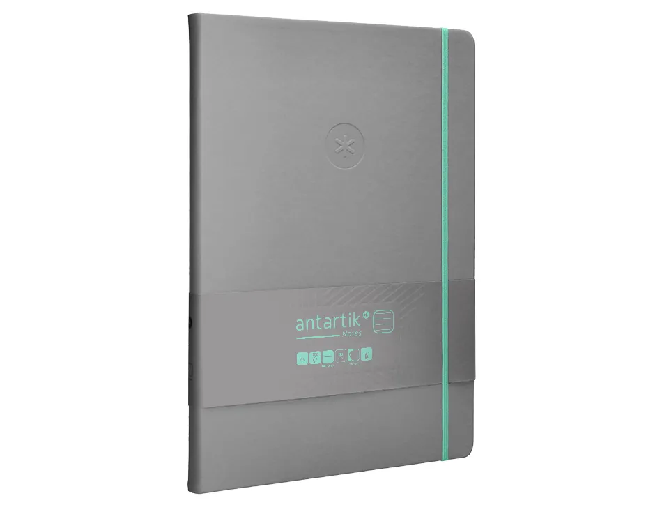 Carnet fermeture elastique turquoise antartik notes couverture rigide a4 ligne 100feuilles 80gr fsc coloris gris