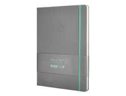Carnet fermeture elastique turquoise antartik notes couverture rigide a4 ligne 100feuilles 80gr fsc coloris gris