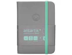 Carnet fermeture elastique turquoise antartik notes couverture rigide a7 papier uni ivoire 80 feuilles 80gr fsc gris