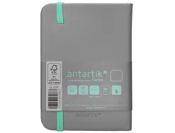 Carnet fermeture elastique turquoise antartik notes couverture rigide a7 papier uni ivoire 80 feuilles 80gr fsc gris