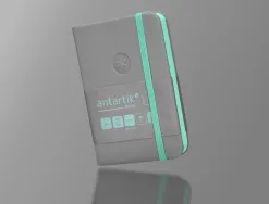 Carnet fermeture elastique turquoise antartik notes couverture rigide a7 papier uni ivoire 80 feuilles 80gr fsc gris