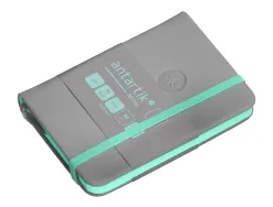 Carnet fermeture elastique turquoise antartik notes couverture rigide a7 papier uni ivoire 80 feuilles 80gr fsc gris