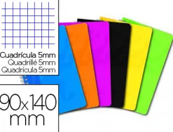 Carnet oxford reliure intégrale couverture pelliculée lavable souple 9x14cm 100 pages 90g 5x5mm coloris assortis