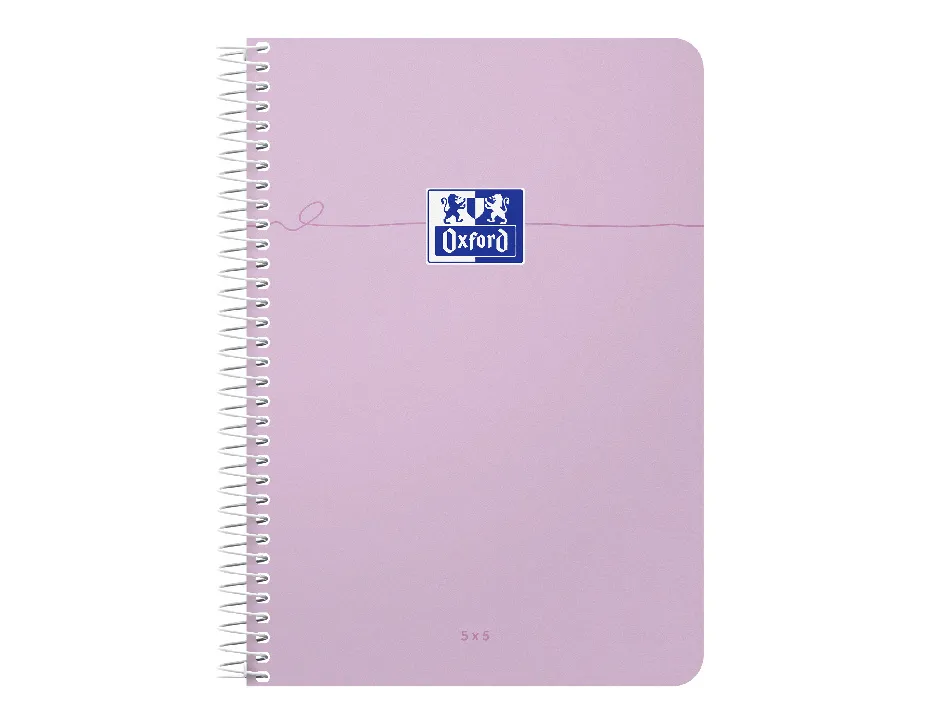 Carnet oxford smart spirale 105x148mm 100 pages optik paper 5x5 coloris pastel assortis lot 20 unites