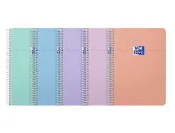 Carnet oxford smart spirale 105x148mm 100 pages optik paper 5x5 coloris pastel assortis lot 20 unites