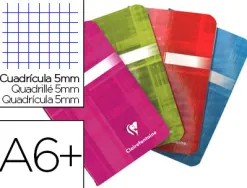 Carnet piqué clairefontaine papier vélin velouté couverture pelliculée lavable 11x17cm 96 pages 90g 5x5mm