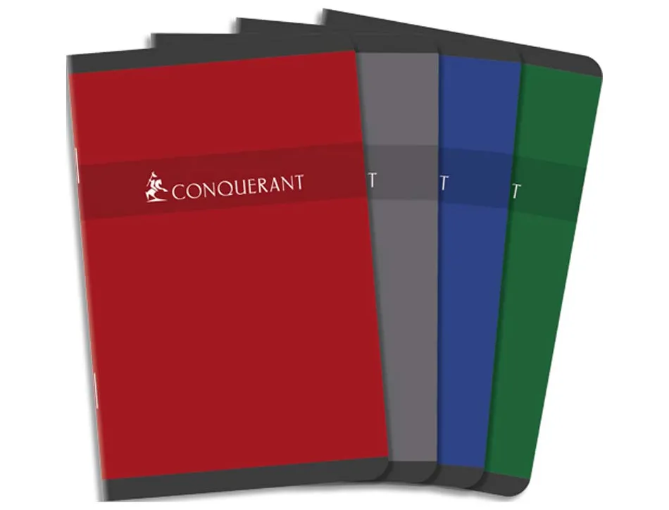 Carnet piqué conquérant sept papier surfin 70g couverture carte couchée vernie 250g 9x14cm 96 pages 5x5mm