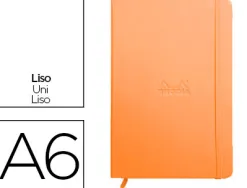Carnet rhodia webnotebook a6 9x14cm couverture simili cuir tangerine 192 pages 90g uni élastique marque-page orange