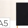 Carnet souple clairefontaine rhodiarama a5 ligné 160 pages papier ivoire 90g fermeture élastique coloris noir