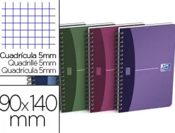 Carnet spirale oxford urban mix couverture pp reliure intégrale 9x11,4cm 180 pages 90g 5x5mm coloris assortis