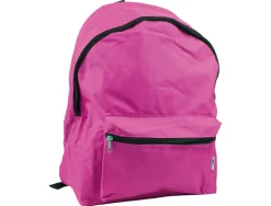 Cartable liderpapel 1 compartiment résistant 2 poches fermeture éclair bretelles matelassées 40x30x17cm fuchsia