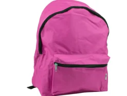Cartable liderpapel 1 compartiment résistant 2 poches fermeture éclair bretelles matelassées 40x30x17cm fuchsia