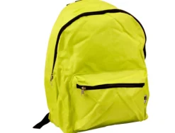 Cartable liderpapel 1 compartiment résistant 2 poches fermeture éclair bretelles matelassées 40x30x17cm vert citron