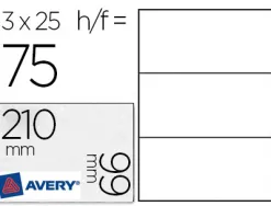 Carte correspondance avery 220g 210x99mm format a4 bords lisses imprimable recto verso détachable facilement 75 unités