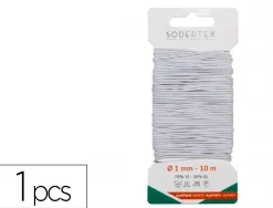 Carte de fil elastique sodertex pour masque 1mm x 10ml 1 pc coloris blanc