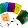 Carte lettres a tracer majuscules plastique translucide lavable 160x90mm 26 unites + 1 feutre