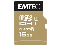 Carte memoire emtec micro sd hc 16gb classe 10 elite gold