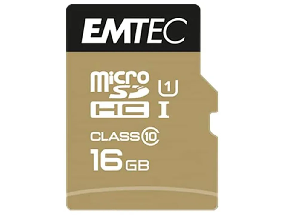 Carte memoire emtec micro sd hc 16gb classe 10 elite gold