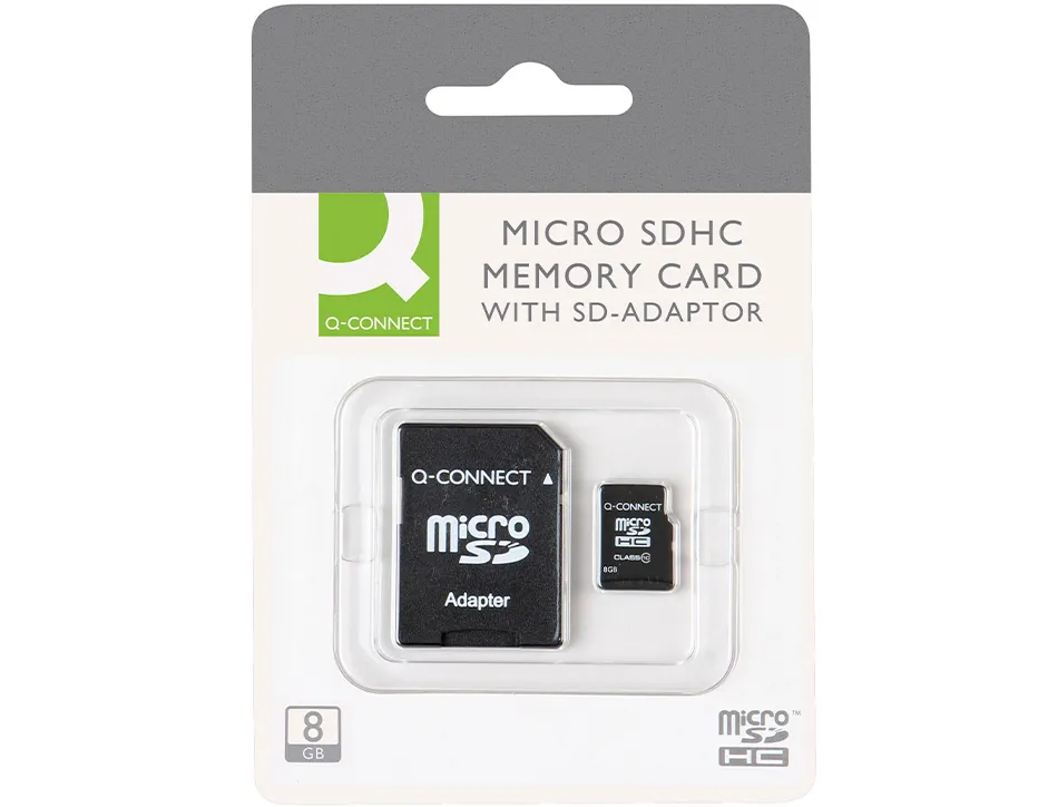 Carte micro q-connect sdhc adaptateur sd capacité 8gb classe 4 téléphones portables tablettes