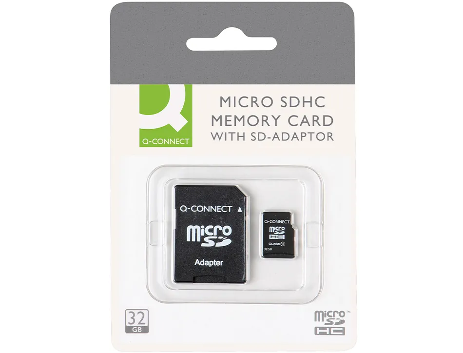 Carte micro q-connect sdhc adaptateur sd capacité 32gb classe 4 téléphones portables tablettes