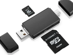 Carte micro q-connect sdhc adaptateur sd capacité 16gb classe 4 téléphones portables tablettes