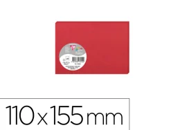 Carte visite clairefontaine pollen 110x155mm coloris rouge groseille étui 25 unités