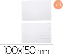Cartes postales sodertex carton 250gm2 a customiser 100x150mm coloris blanc 10 pcs