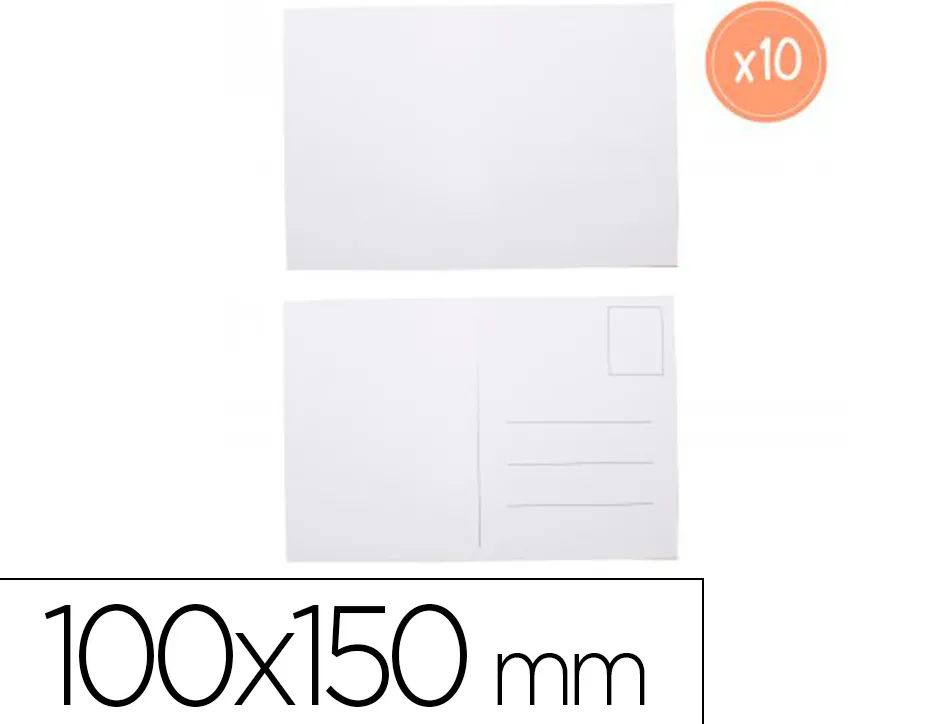 Cartes postales sodertex carton 250gm2 a customiser 100x150mm coloris blanc 10 pcs