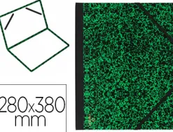 Carton à dessin canson papier marbré vert 90g dos koveril noir fermeture élastique 280x380mm