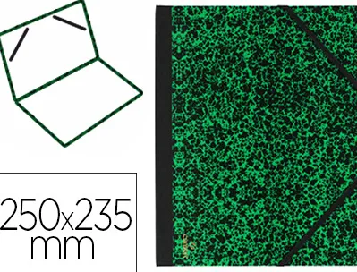Carton à dessin canson papier marbré vert 90g dos koveril noir fermeture élastique 250x325mm