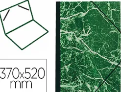 Carton à dessin exacompta papier marbré vert 90g dos koveril noir fermeture élastique 370x520mm