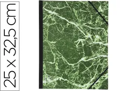 Carton a dessin exacompta 25x32.5 cm papier marbre vernis dos toile renforce fermeture a elastiques vert