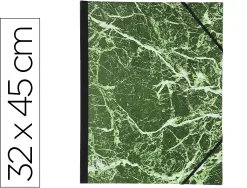 Carton a dessin exacompta 32x45 cm papier marbre vernis dos toile renforce fermeture a elastiques vert