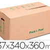 Carton de demenagement gpv pack'npost compact marron 637x340x360mm poignee renforcee resiste jusqu'a 25kg