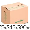 Carton de demenagement gpv pack'npost compact marron 455x345x380mm poignee renforcee resiste jusqu'a 25kg