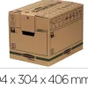 Carton de déménagement fellowes carton ondulé double épaisseur 30,4x40,6x30,4cm poignées transporte jusqu'a 26kg