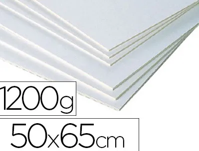 Carton entrecollé clairefontaine mi-fin 50x65cm 1200g recto blanc verso gris